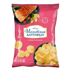 Чипсы картофельные МОСКОВСКИЙ КАРТОФЕЛЬ, со вкусом стейка из лосося, 120 г
