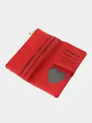 Красный кошелек женский из экокожи, 3 цвета