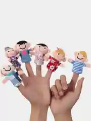 Бежевый пальчиковая игра Семья, Животные, куклы на палец, театр