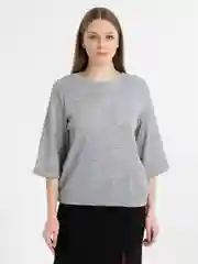 Серый меланж джемпер женский с люрексом