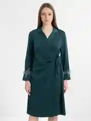 Зеленый платье вечернее с перьями