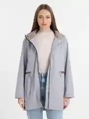 Серый меланж ветровка женская весна-осень, XL - 6XL