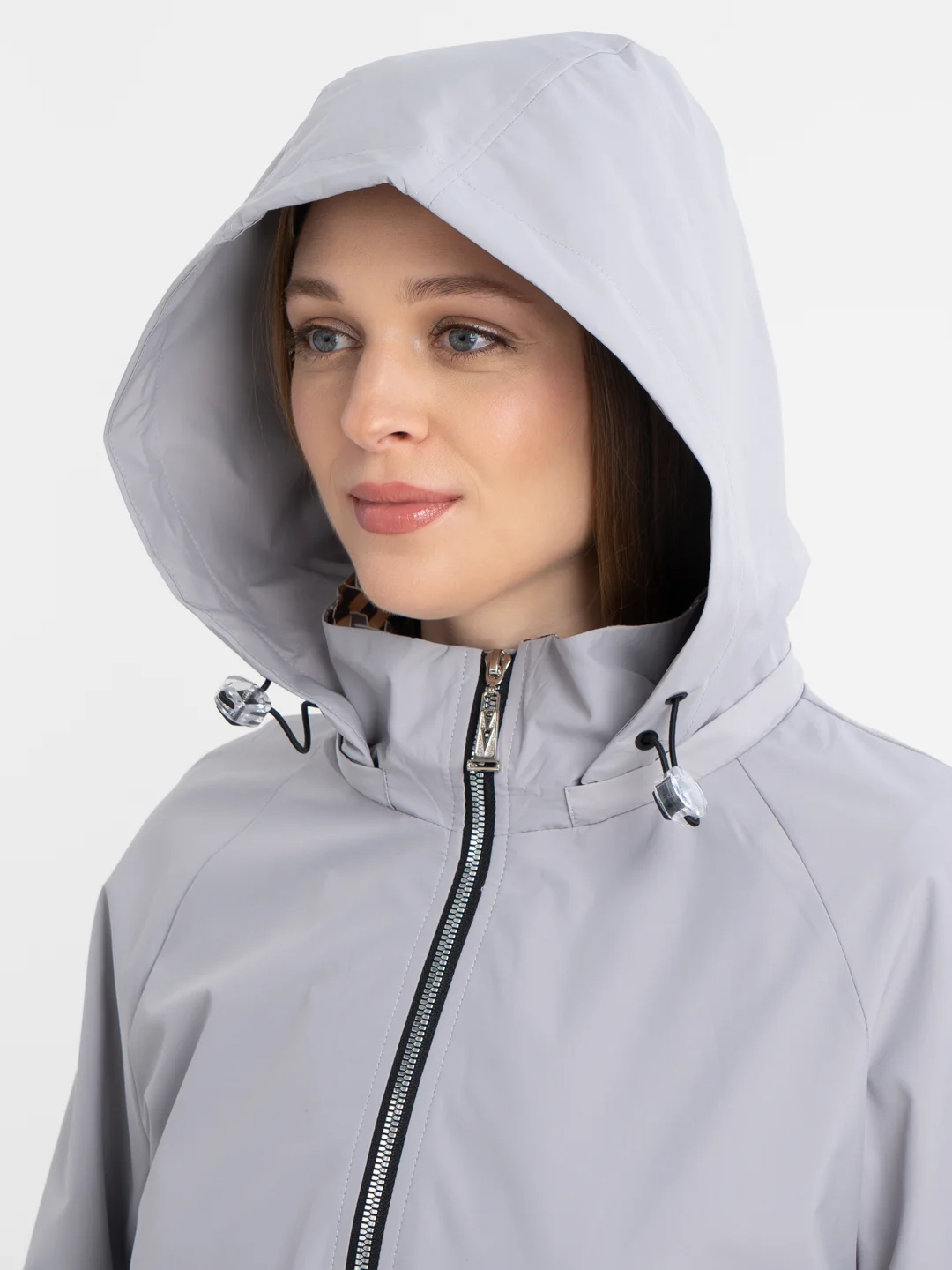 Серый меланж ветровка женская весна-осень, XL - 6XL