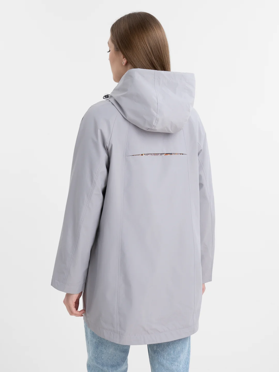 Серый меланж ветровка женская весна-осень, XL - 6XL