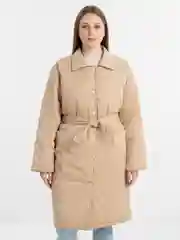 Бежевый меланж куртка женская мегаоверсайз, утепленная