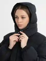 Черный куртка женская зимняя, пуховик, оверсайз