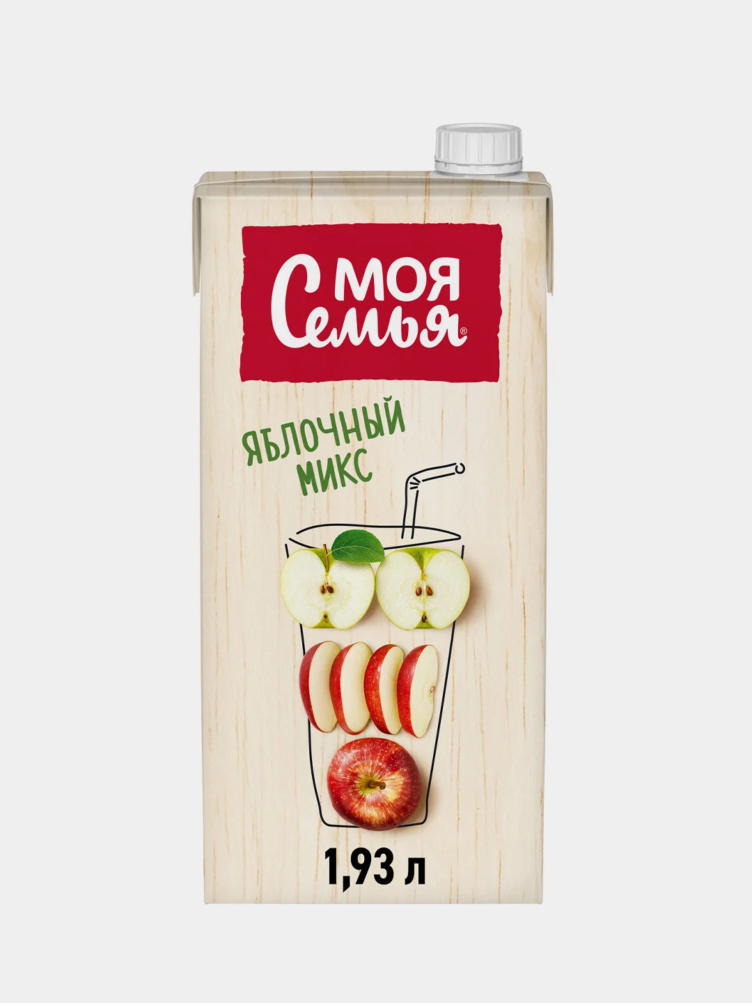 Напиток сокосодержащий Моя Семья Яблочный микс, 1,93 л
