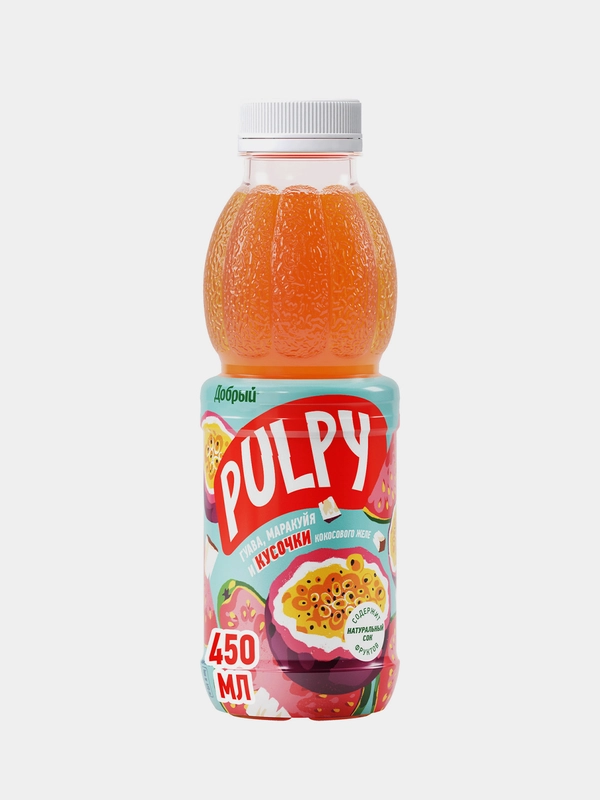 Напиток сокосодержащий Pulpy Маракуя-Гуава-Кокос, 450мл