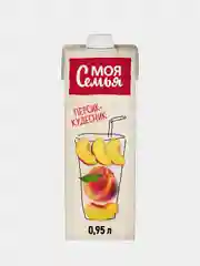 Напиток сокосодержащий Моя Семья Персик-Кудесник, из груш, яблок и персиков, 950мл