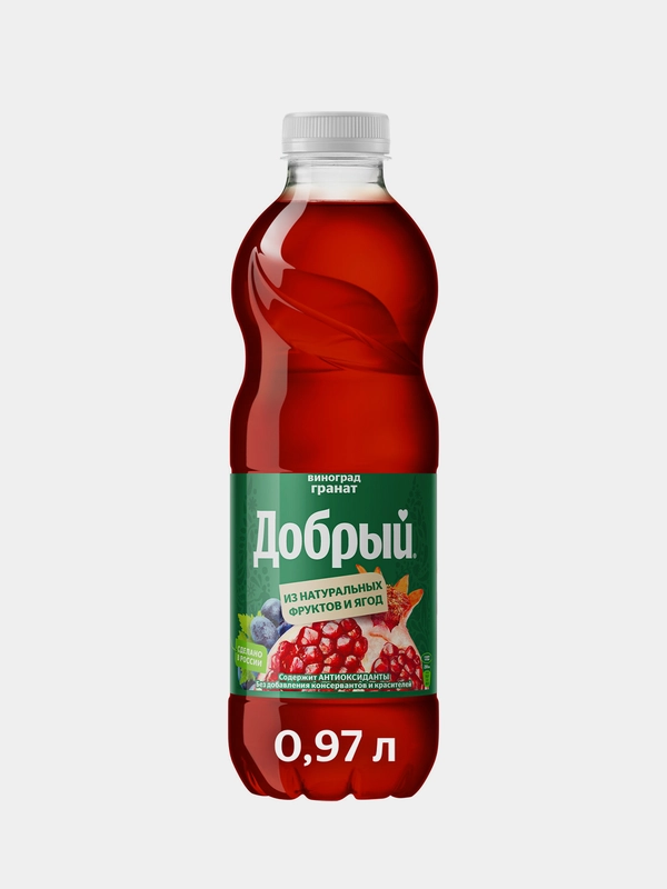 Напиток сокосодержащий Добрый "Виноград-Гранат", 970 мл