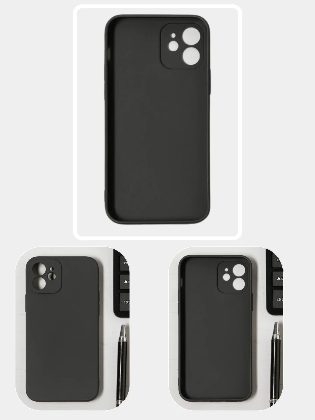 Черный чехол для iPhone 12 / Айфон 12 силиконовый с покрытием Soft Touch (противоскользящий)
