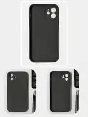 Черный чехол для iPhone 12 / Айфон 12 силиконовый с покрытием Soft Touch (противоскользящий)