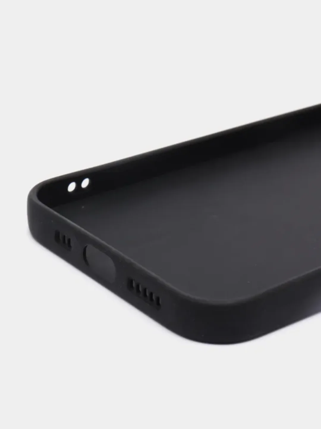 Черный чехол для iPhone 12 / Айфон 12 силиконовый с покрытием Soft Touch (противоскользящий)