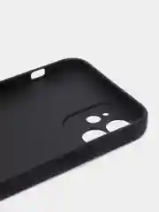Черный чехол для iPhone 12 / Айфон 12 силиконовый с покрытием Soft Touch (противоскользящий)