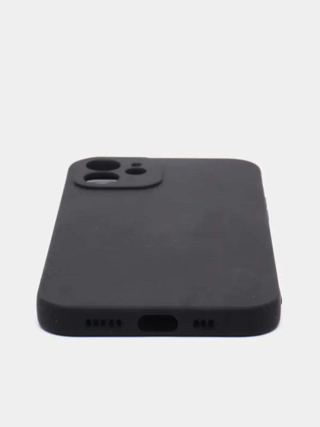Черный чехол для iPhone 12 / Айфон 12 силиконовый с покрытием Soft Touch (противоскользящий)