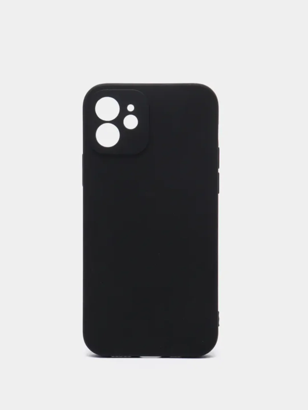 Черный чехол для iPhone 12 / Айфон 12 силиконовый с покрытием Soft Touch (противоскользящий)