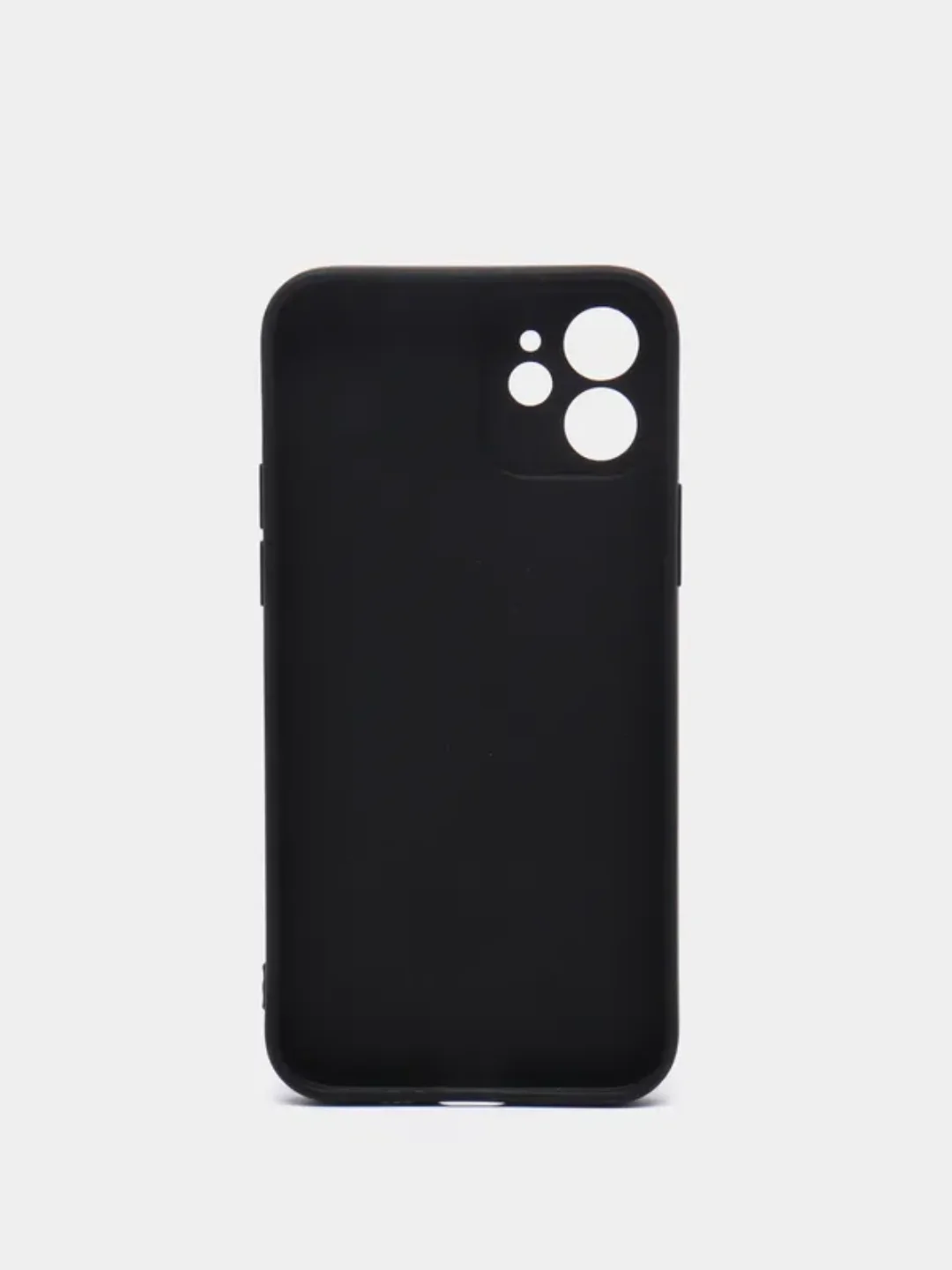 Черный чехол для iPhone 12 / Айфон 12 силиконовый с покрытием Soft Touch (противоскользящий)