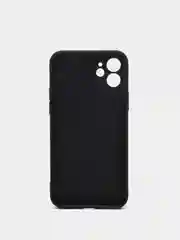 Черный чехол для iPhone 12 / Айфон 12 силиконовый с покрытием Soft Touch (противоскользящий)