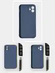 Синий чехол для iPhone 12 / Айфон 12 силиконовый с покрытием Soft Touch (противоскользящий)