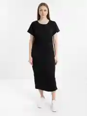 Черный платье футболка женское черное макси