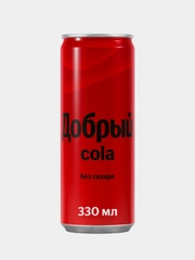 Напиток Добрый Cola, без сахара, 330 мл, ж/б