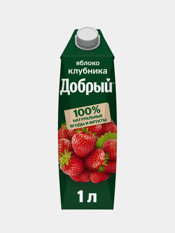 Напиток сокосодержащий Добрый Яблоко-Клубника, 1л