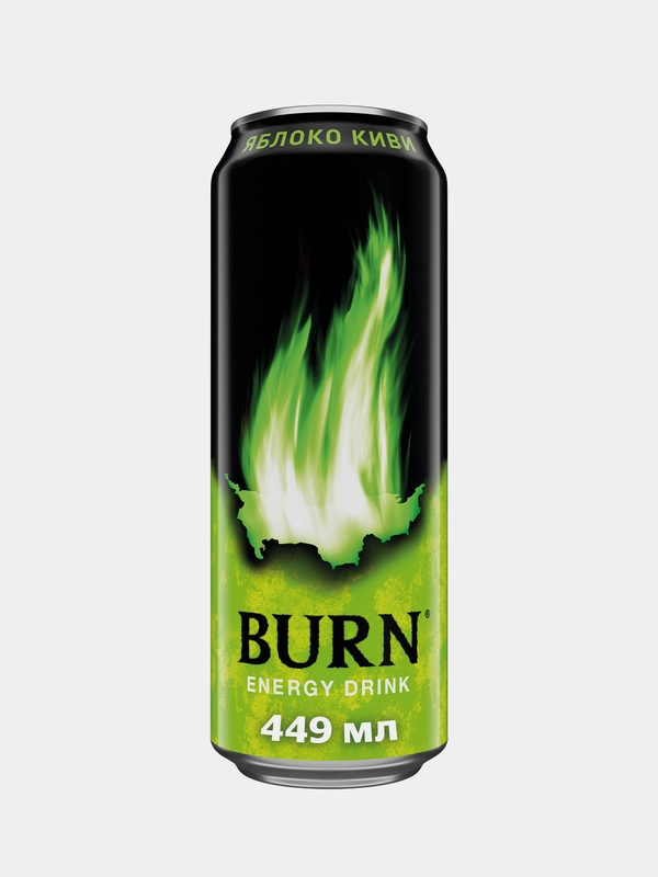 Энергетический напиток Burn Яблоко-Киви, 449мл, ж/б