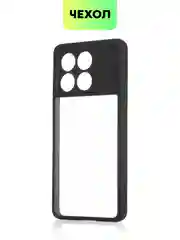 Прозрачный чехол для Xiaomi Poco X6 Pro/ Redmi K70E пластиковый с силиконом BROSCORP противоударный