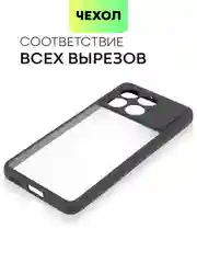Прозрачный чехол для Xiaomi Poco X6 Pro/ Redmi K70E пластиковый с силиконом BROSCORP противоударный