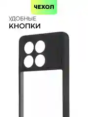 Прозрачный чехол для Xiaomi Poco X6 Pro/ Redmi K70E пластиковый с силиконом BROSCORP противоударный