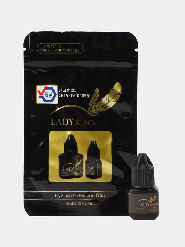 Клей черный, для наращивания ресниц Lady Black, в термо-пакете, для хранения