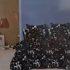 Угольный комплект постельного белья, размер ЕВРО, состав ткани - хлопок 80%, полиэстер -20%%