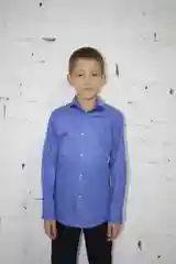 Лазурный школьная Рубашка приталенная