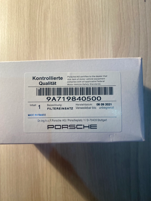 Фильтр Масляный 9A719840500 Porsche