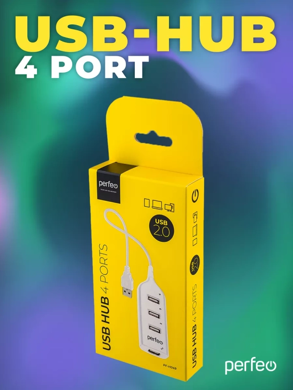 Разветвитель хаб Perfeo USB-HUB Perfeo 4 Port, (PF-H049)