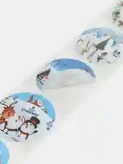 Голубой наклейки новогодние, поощрительные, детские, для творчества в рулоне,стикеры 500 шт