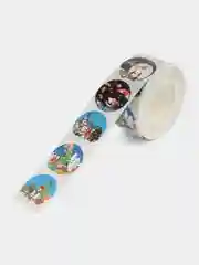Синий наклейки новогодние, поощрительные, детские, для творчества в рулоне,стикеры 500 шт