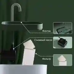 Поилка автоматическая, 1.5 литра, автопоилка фонтан для животных