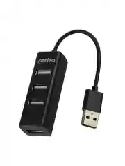 Черный разветвитель хаб USB-HUB Perfeo 4 Port, (PF6010H)