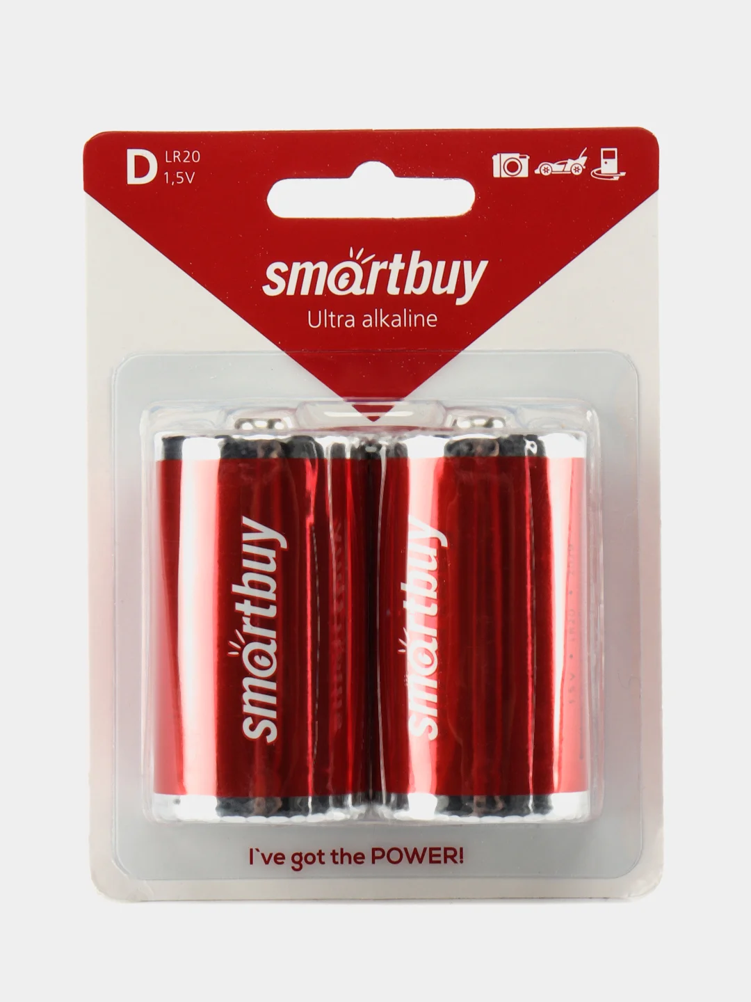 Батарейки алкалиновые 2 штуки LR20 (R20) SmartBuy тип D