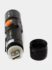 Аккумуляторный сверхяркий карманный фонарик с usb, металлический корпус с клипсой и линзой