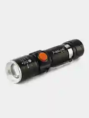 Аккумуляторный сверхяркий карманный фонарик с usb, металлический корпус с клипсой и линзой