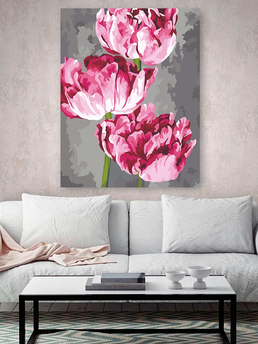 Пионы Арт Картина по номерам на холсте с подрамником 40х50 "Hobby Paint"