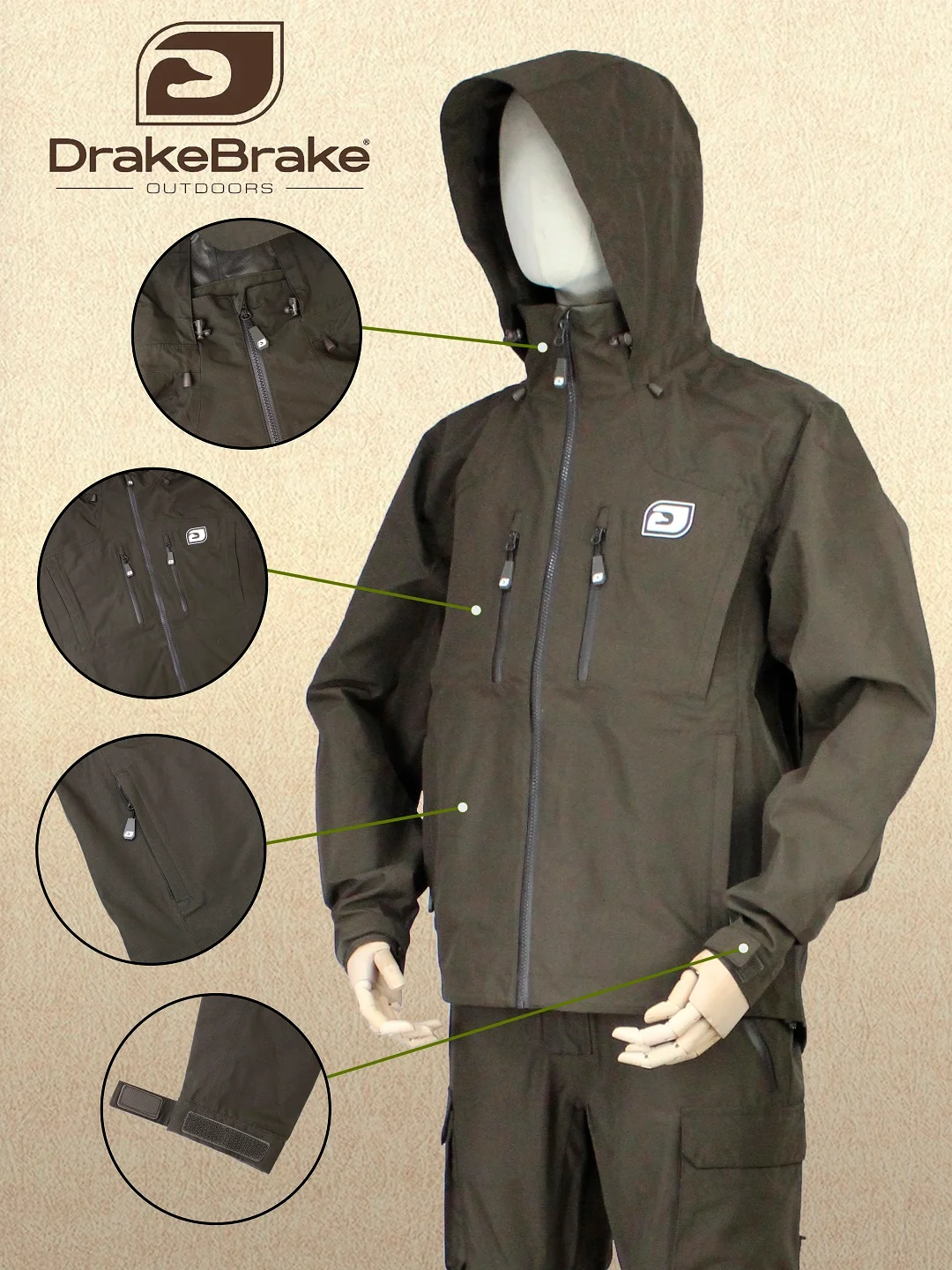 Куртка (ветровка) с мембраной Drake Brake Mens Waterproof Jacket