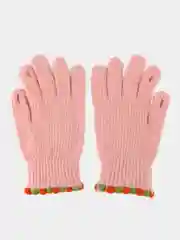 Розовый женские вязаные перчатки, с начесом, с дыркой для сенсора, 5 цветов