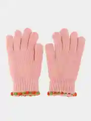 Розовый женские вязаные перчатки, с начесом, с дыркой для сенсора, 5 цветов