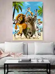 Мадагаскар мультфильм" Картина по номерам на холсте с подрамником 40х50 "Hobby Paint"
