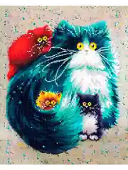 Котики алмазная мозаика на подрамнике 40 х 50 "Art on Canvas"
