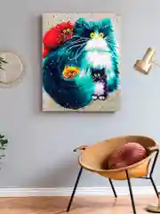 Котики алмазная мозаика на подрамнике 40 х 50 "Art on Canvas"