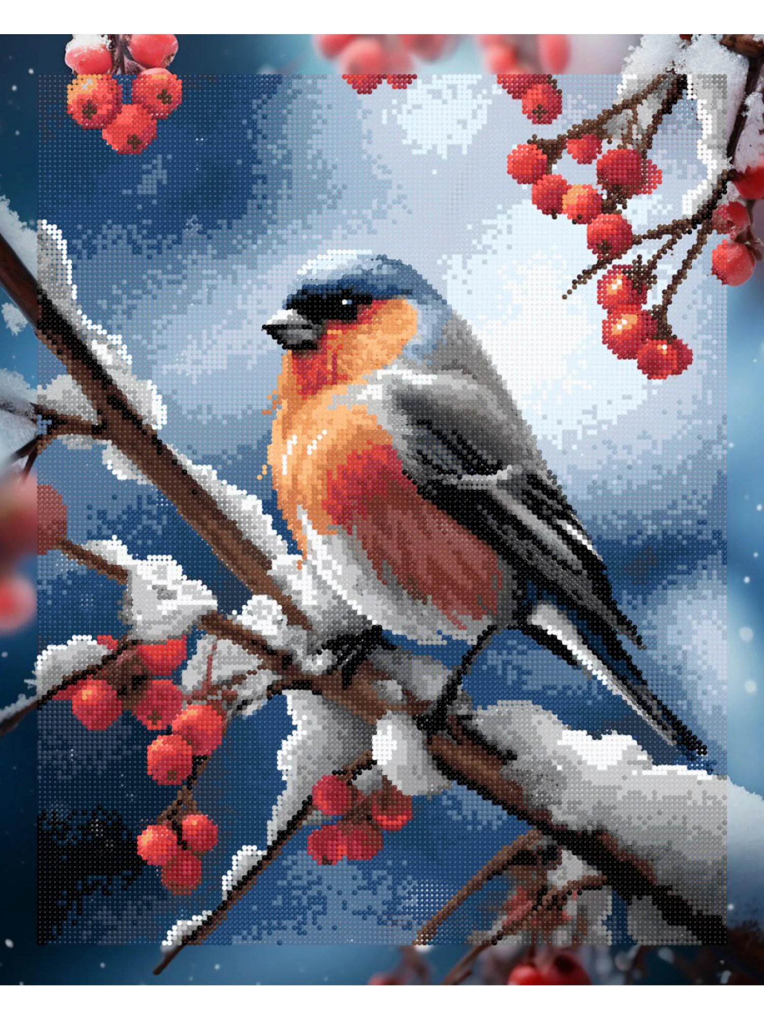 Снегирь Алмазная мозаика на подрамнике 40 х 50 "Art on Canvas"